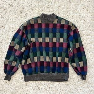 bonworth vintage checkered colored crewneck